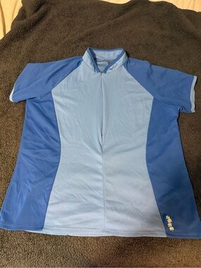 shebeest Light Blue & Royal Blue Short Sleeve Cycling Top